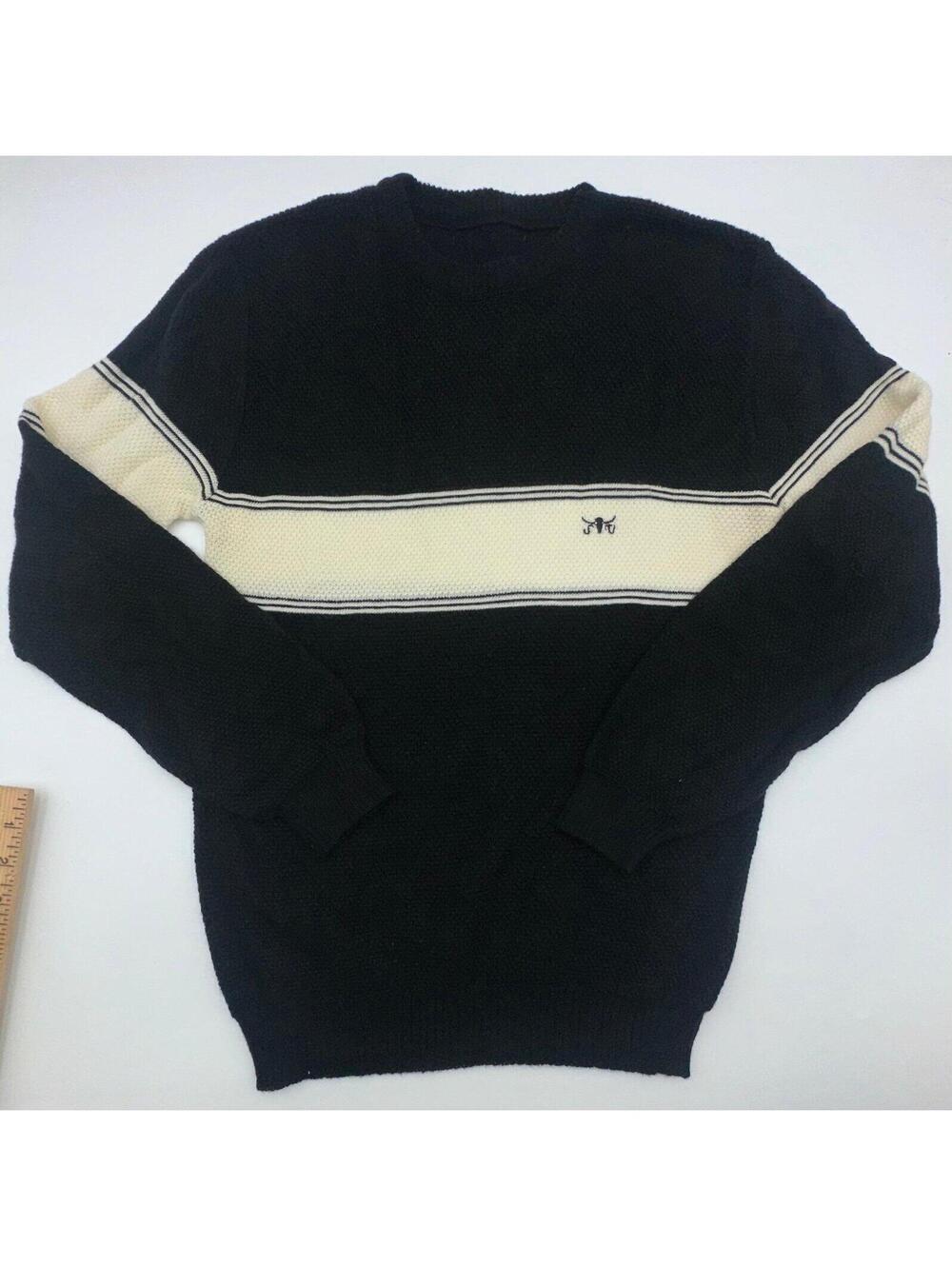 Vintage 80’s Unisex Sergio Valente Striped Thermal Sweater Medium
